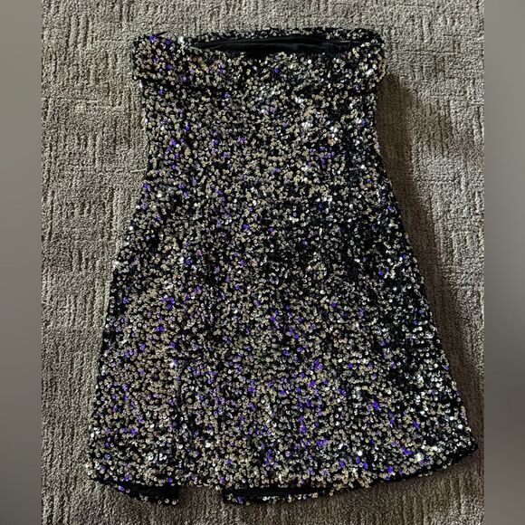 Black Sequin Strapless Dress (Nwot) - Picture 2 of 7